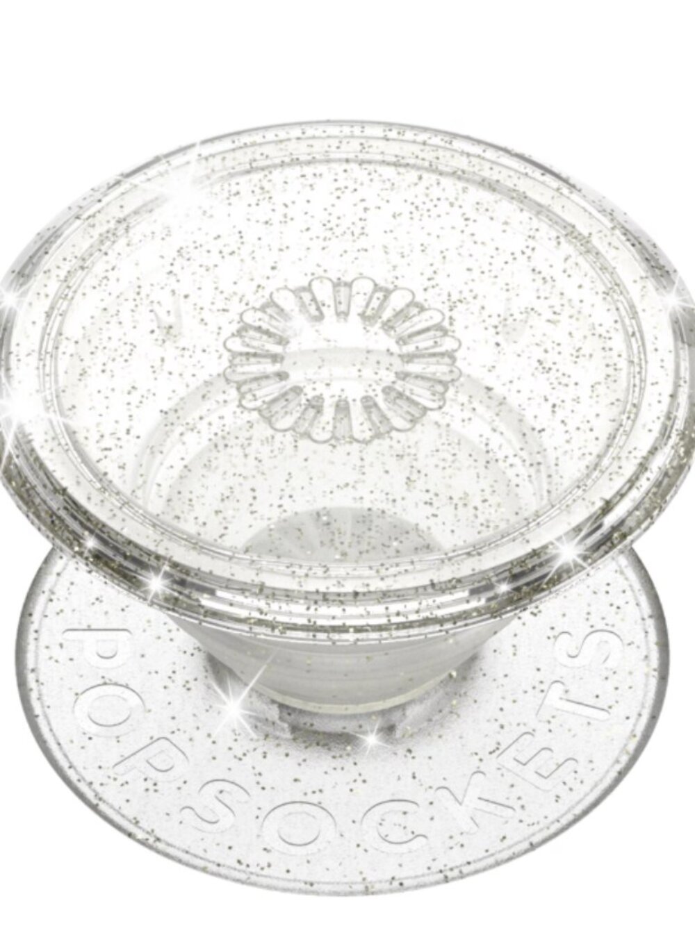 PopSockets PopGrip Phone Grip in Glittery Clear NWT